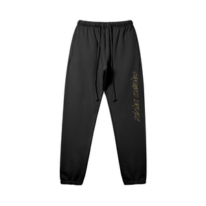 Black - Crowned Dreadz 380GSM Unisex Heavyweight Fleece Lined Sweatpants - unisex sweatpants at TFC&H Co.