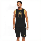 black - Crowned Dreadz Men's Basketball Clothing Set - mens top & short set at TFC&H Co.