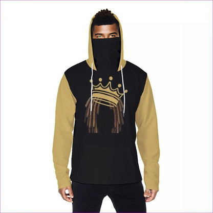 black Crowned Dreadz Men's Fur Lined Pullover Hoodie With Mask - Men's Hoodies at TFC&H Co.