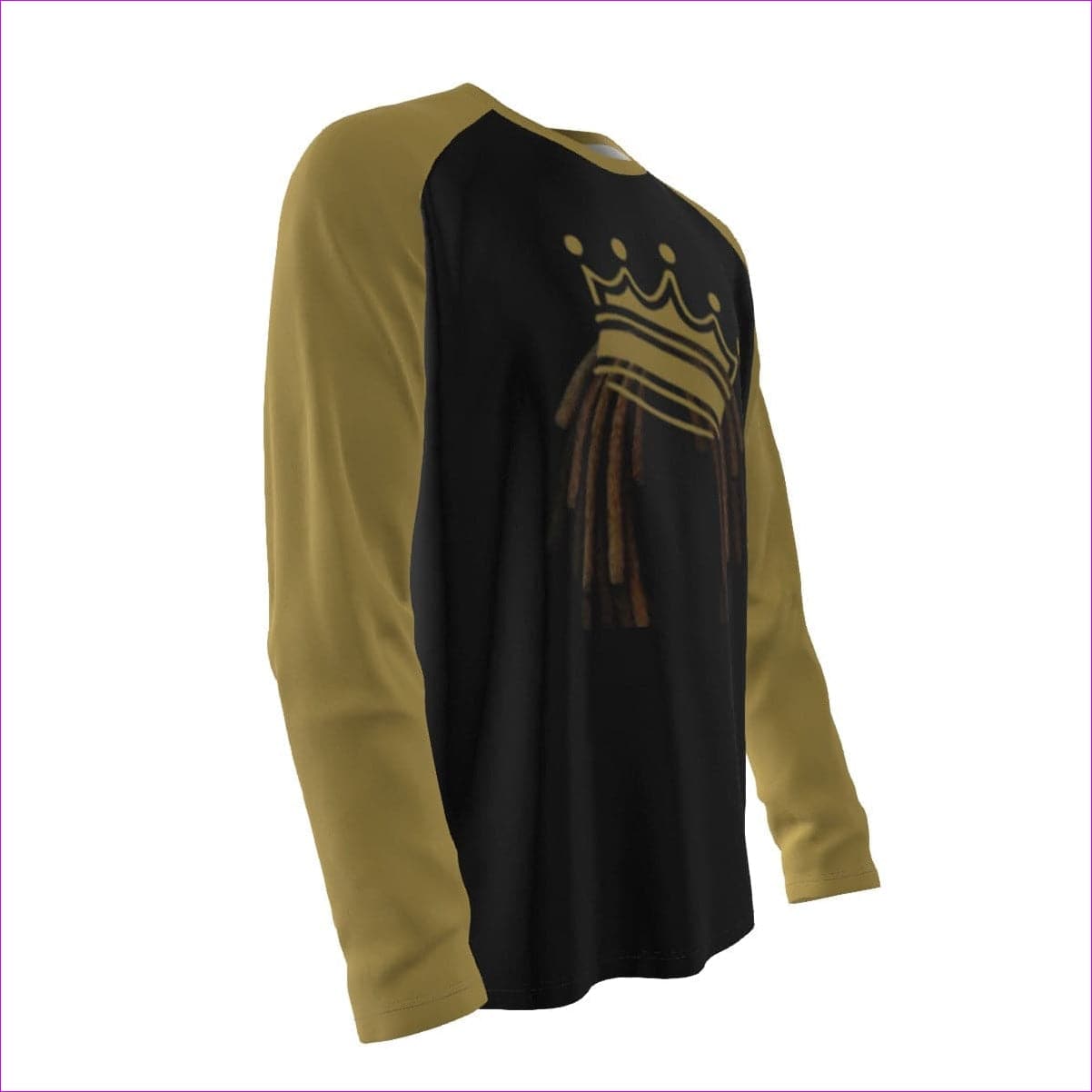 Crowned Dreadz Men's Raglan Long Sleeve T-shirt | 100% Cotton - men's t-shirt at TFC&H Co.
