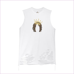 White - Crowned Dreadz Men's Ripped Tank Top - mens tank top at TFC&H Co.