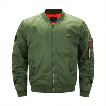 L Green Crowned Dreadz Unisex Air Force Jackets - Unisex Coats at TFC&H Co.