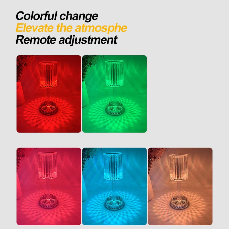 RGB-COLORFUL LARGE CHARGE Crystal 16 Colors Changing RGB Touch Lamp with Remote* - Lamp at TFC&H Co.