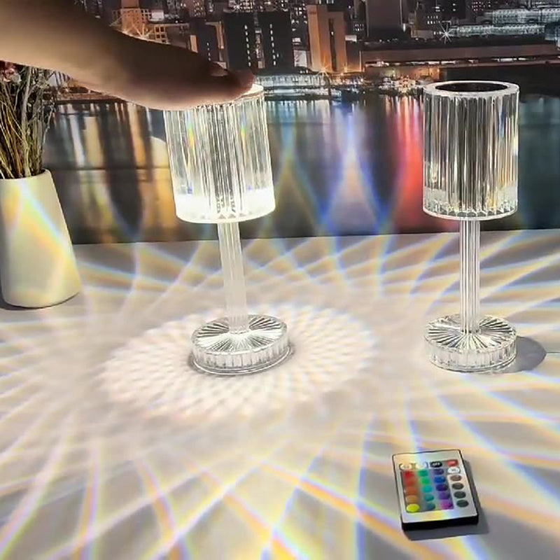 Crystal 16 Colors Changing RGB Touch Lamp with Remote* - Lamp at TFC&H Co.
