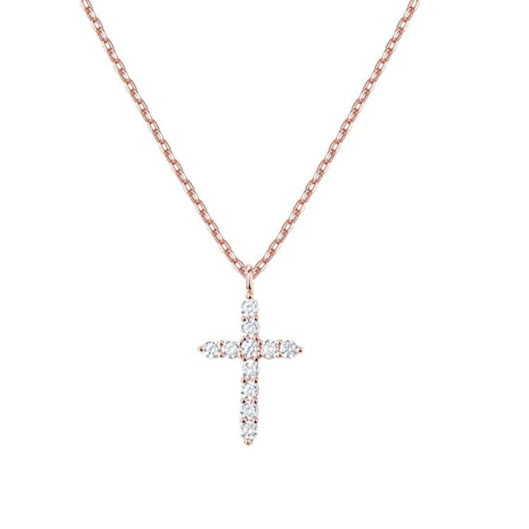 - Cubic Zirconia Cross Necklace - necklace at TFC&H Co.