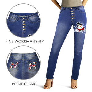 - Snow Man's Delight Women's Christmas Jeans - womens jeans at TFC&H Co.