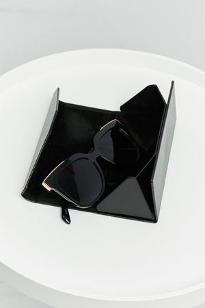 Square Metal-Plastic Hybrid Temple Sunglasses - Sunglasses at TFC&H Co.