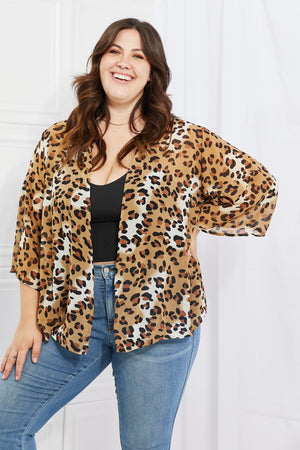 CAMEL Melody Wild Muse Full Size Animal Print Kimono in Camel - Ships from The USA - women's kimono at TFC&H Co.