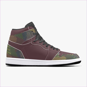 - Dark Vivid Weaved High-Top Leather Sneakers - unisex shoes at TFC&H Co.