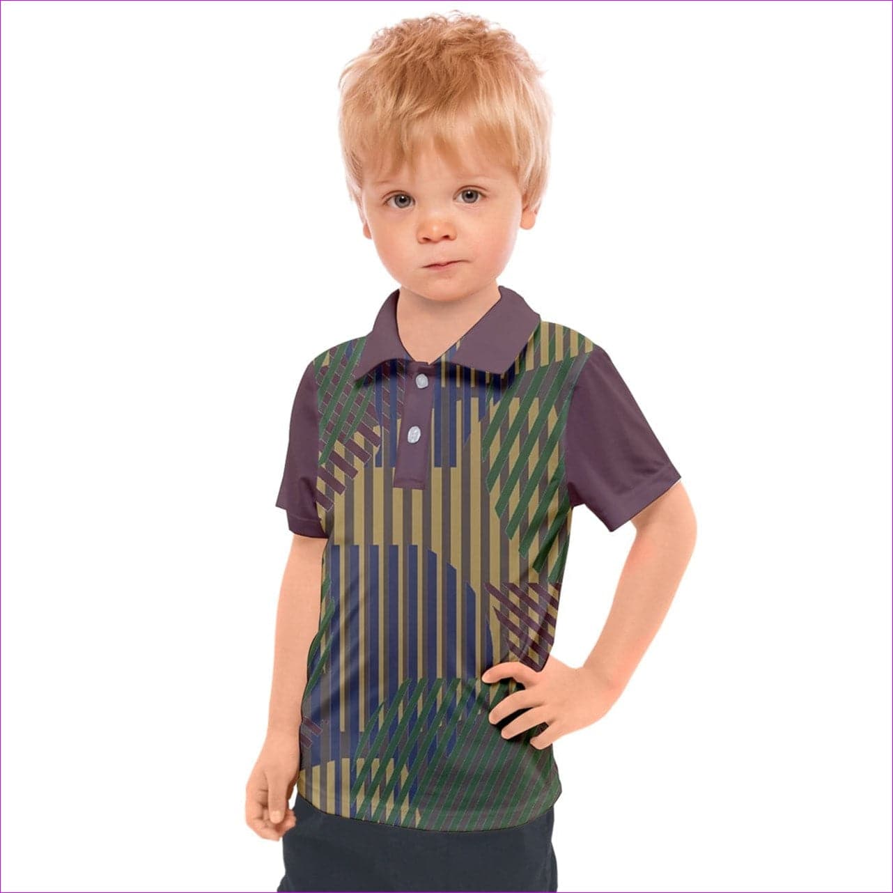 - Dark Vivid Weaved Kids Polo Shirt - kids polo shirt at TFC&H Co.