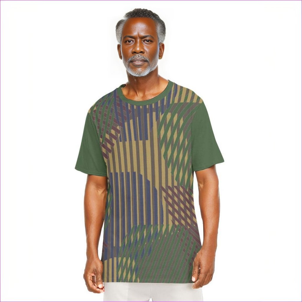 Military Green - Dark Vivid Weaved Men's O-Neck T-Shirt | 100% Cotton - Mens T-Shirts at TFC&H Co.