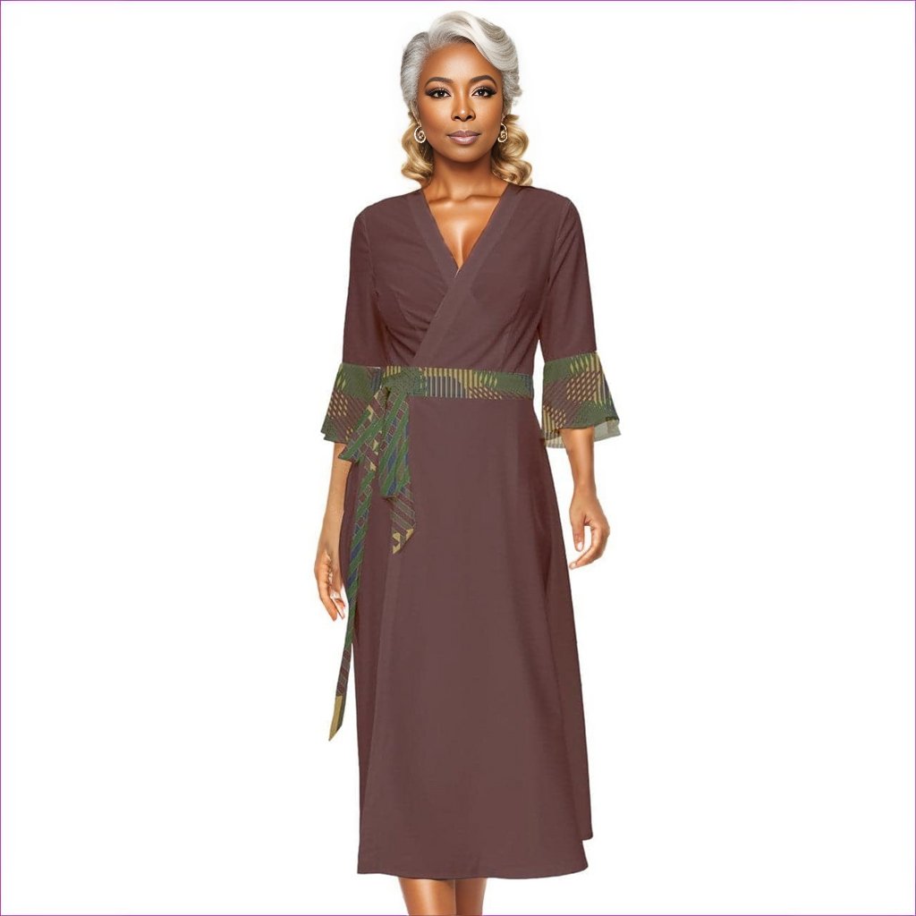 - Dark Vivid Weaved Midsummer Wrap Dress - womens dress at TFC&H Co.