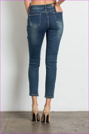 - Dark Wash Ripped Premium Jeans - womens jeans at TFC&H Co.