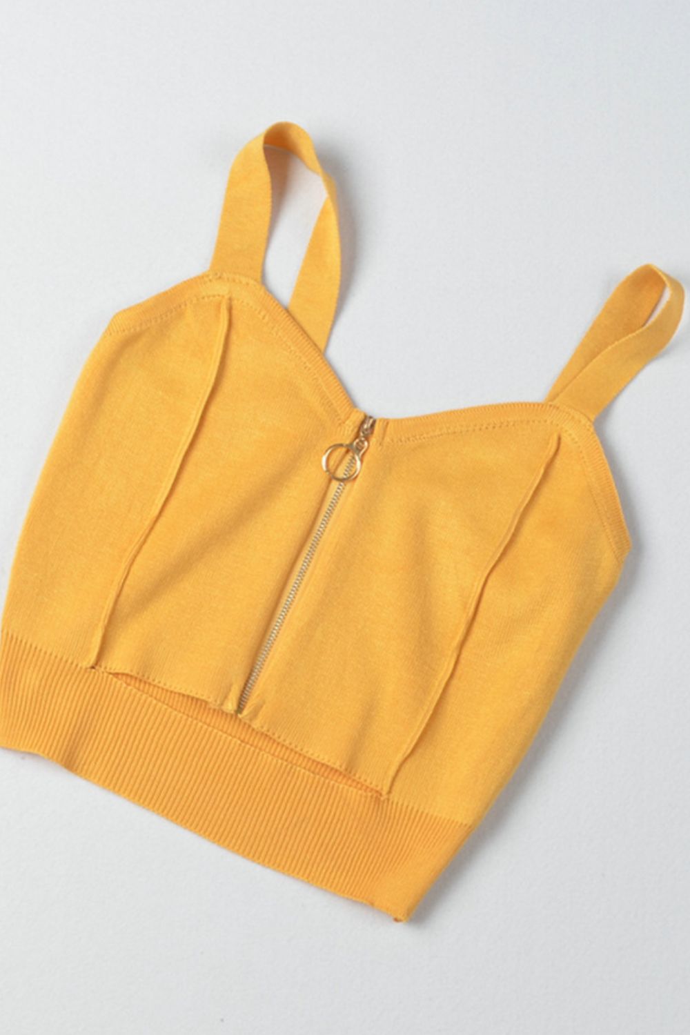 - Zip-Up Cutout Sleeveless Knit Top - womens crop top at TFC&H Co.