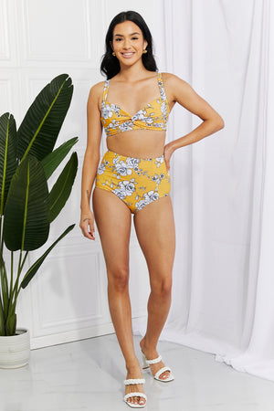 - Marina West Swim Take A Dip Twist High-Rise Bikini in Mustard - Ships from The US - womens bikini set at TFC&H Co.