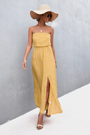 MUSTARD - Strapless Split Maxi Dress - 5 colors - womens dress at TFC&H Co.