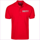 Red Deity Cotton Pique Knit Polo - men's polo shirt at TFC&H Co.