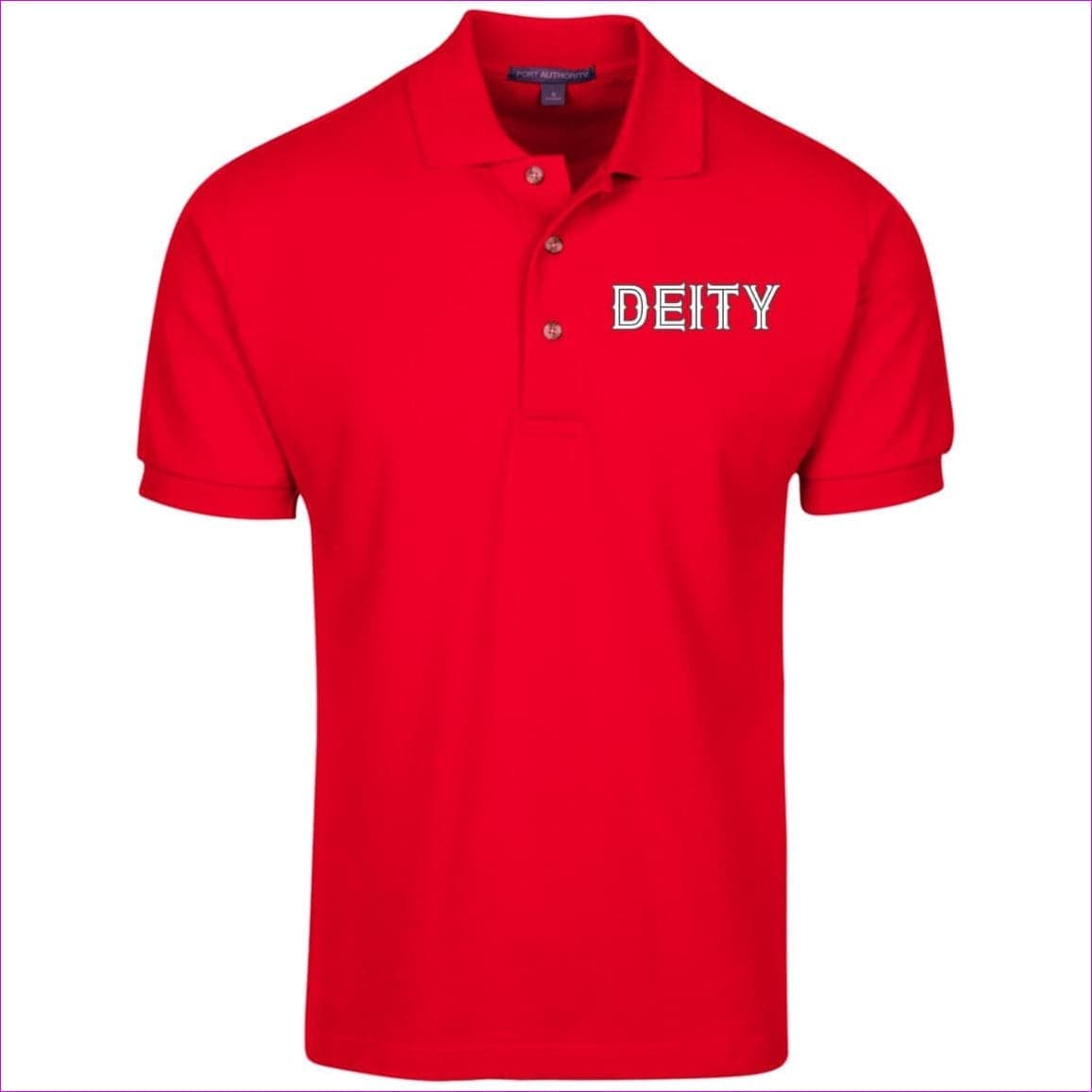 Red Deity Cotton Pique Knit Polo - men's polo shirt at TFC&H Co.