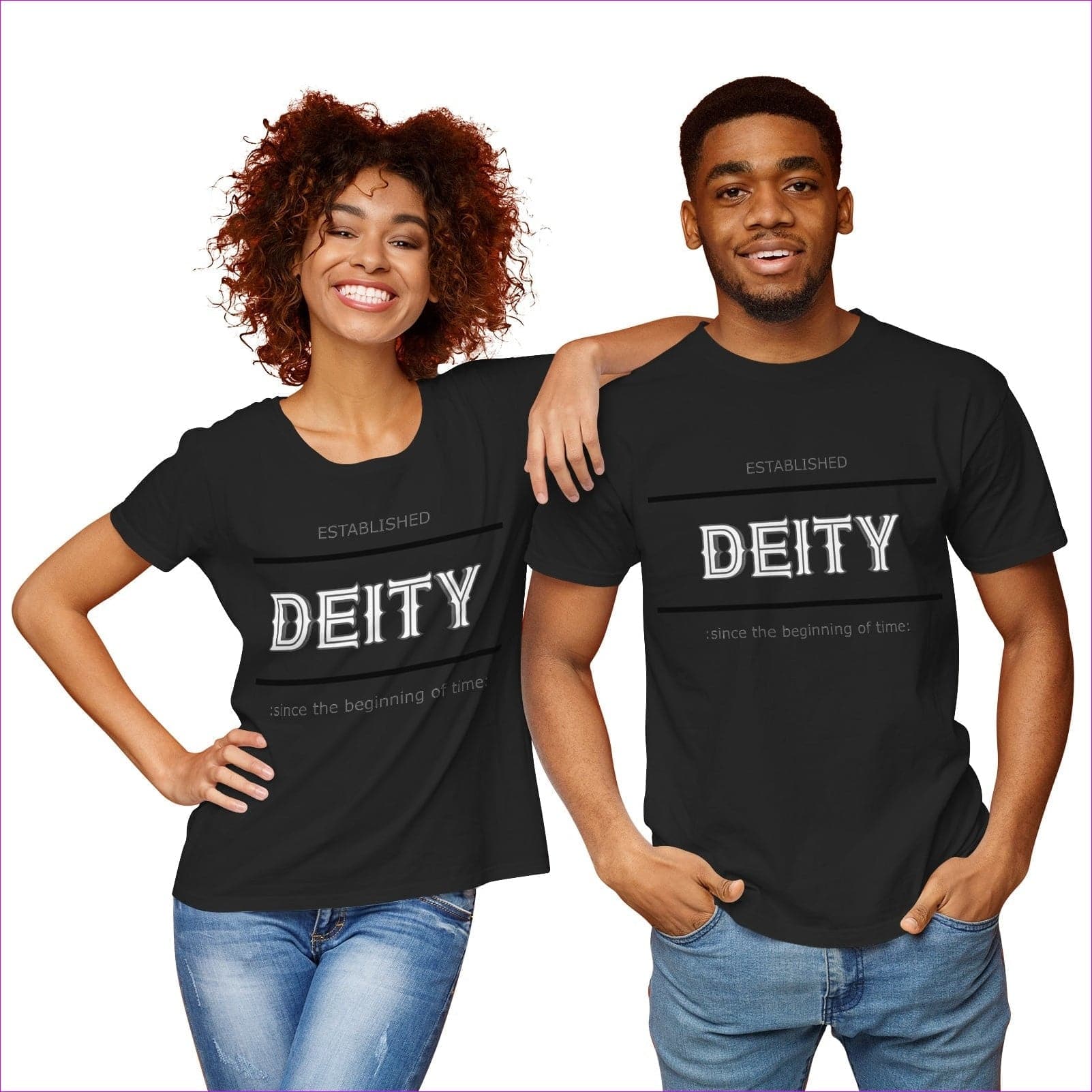 - Deity Couple's Pima Cotton Jersey Short Sleeve Tshirt - Unisex T-Shirt at TFC&H Co.