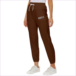 - Deity Cropped Drawstring Pants - Brown - womens sweatpants at TFC&H Co.
