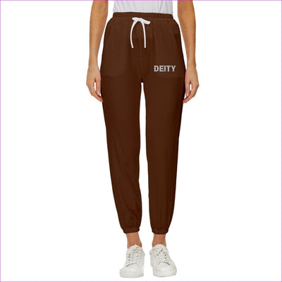 - Deity Cropped Drawstring Pants - Brown - womens sweatpants at TFC&H Co.