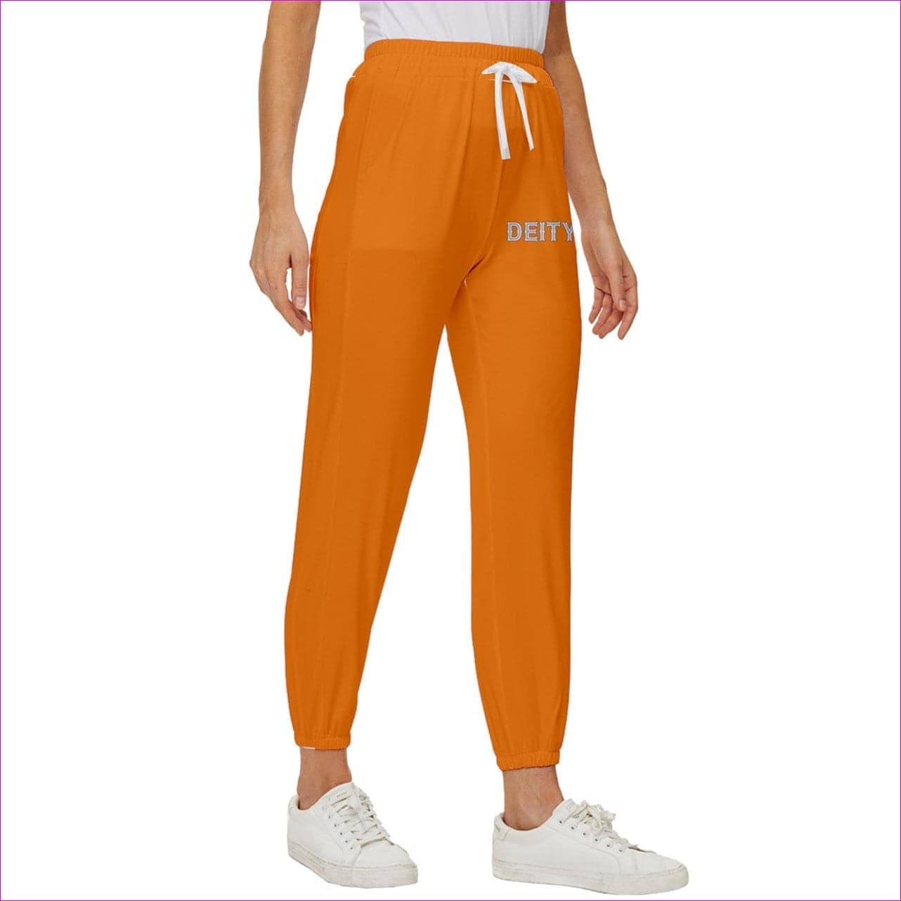 - Deity Cropped Drawstring Pants - Orange - womens sweatpants at TFC&H Co.