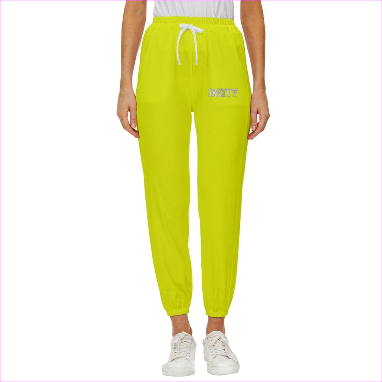 - Deity Cropped Drawstring Pants - Yellow - womens sweatpants at TFC&H Co.