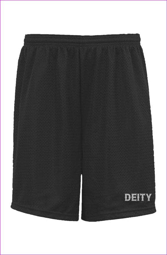 Black Deity Embroidered Premium Black Classic Mesh Shorts - unisex shorts at TFC&H Co.