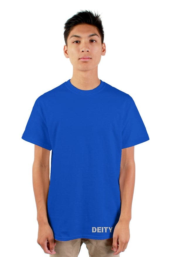 royal blue Deity Embroidered Premium Mens Blue Tshirt - Men's T-Shirts at TFC&H Co.
