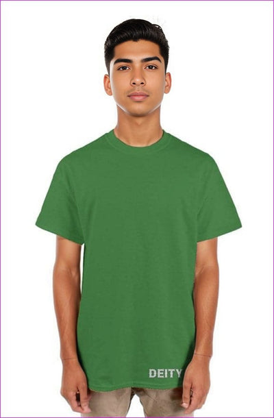- Deity Embroidered Premium Mens Green Tshirt - Mens T-Shirts at TFC&H Co.