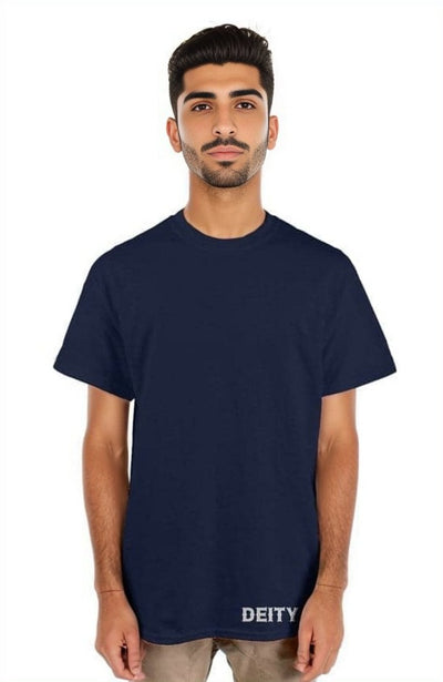 navy - Deity Embroidered Premium Mens Navy Tshirt - Mens T-Shirts at TFC&H Co.