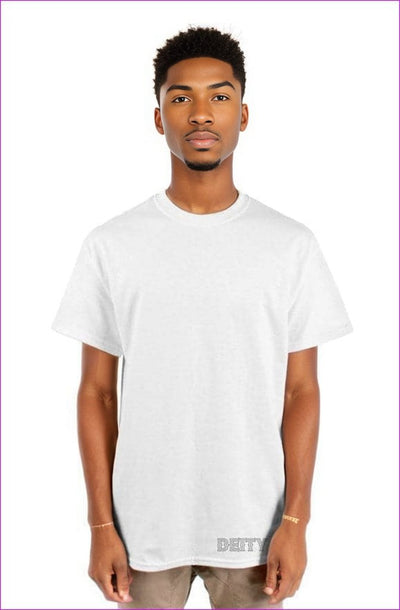 white Deity Embroidered Premium Mens Tshirt - Men's T-Shirts at TFC&H Co.