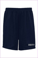 navy - Deity Embroidered Premium Navy Classic Mesh Shorts - unisex shorts at TFC&H Co.