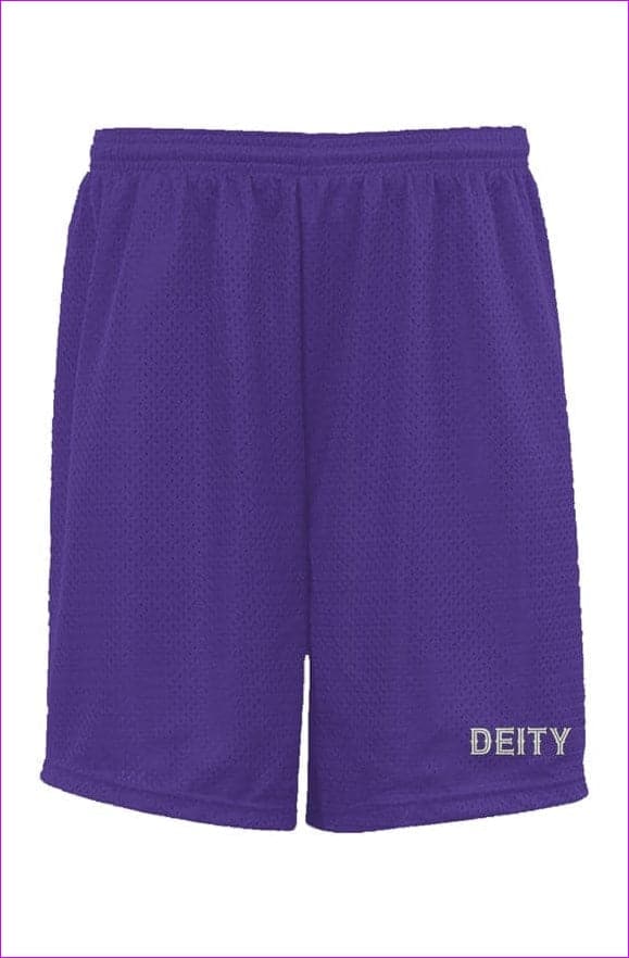 purple - Deity Embroidered Premium Purple Classic Mesh Shorts - unisex shorts at TFC&H Co.