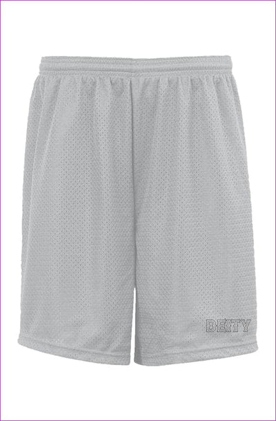 - Deity Embroidered Premium Silver Classic Mesh Shorts - unisex shorts at TFC&H Co.