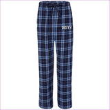 Navy/Columbia Blue - Deity Flannel Pants - unisex pajamas Pants at TFC&H Co.