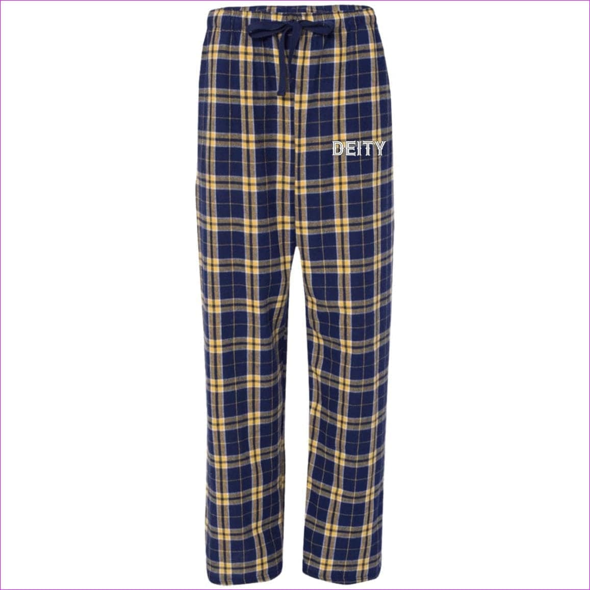 Navy/Gold - Deity Flannel Pants - unisex pajamas Pants at TFC&H Co.