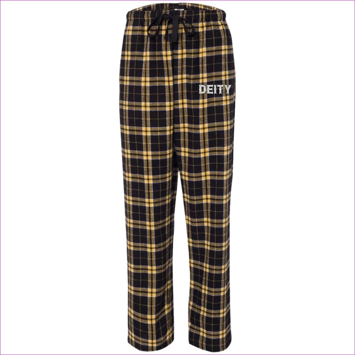 Black/Gold - Deity Flannel Pants - unisex pajamas Pants at TFC&H Co.