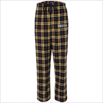 Black/Gold Deity Flannel Pants - unisex pajamas Pants at TFC&H Co.