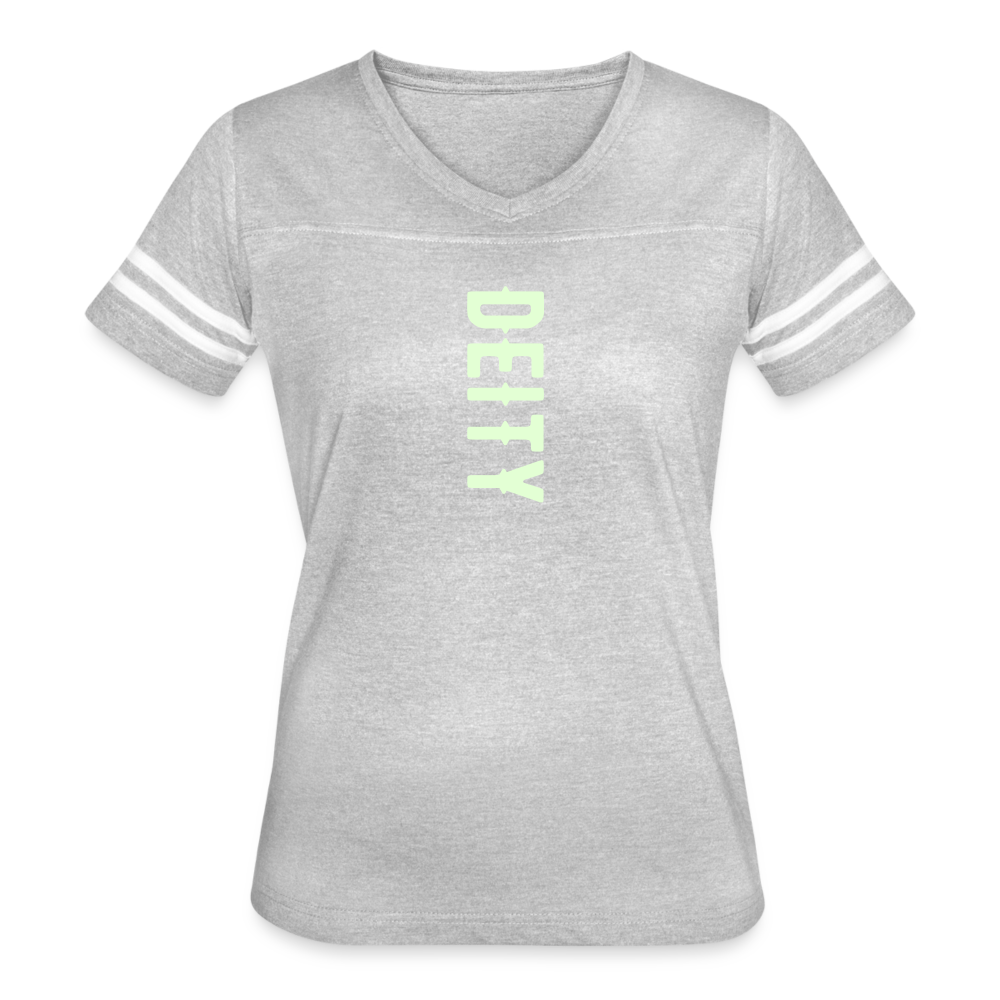 heather gray white - Deity Glow in The Dark Print Women’s Vintage Sports T-Shirt - Women’s Vintage Sport T-Shirt | LAT 3537 at TFC&H Co.