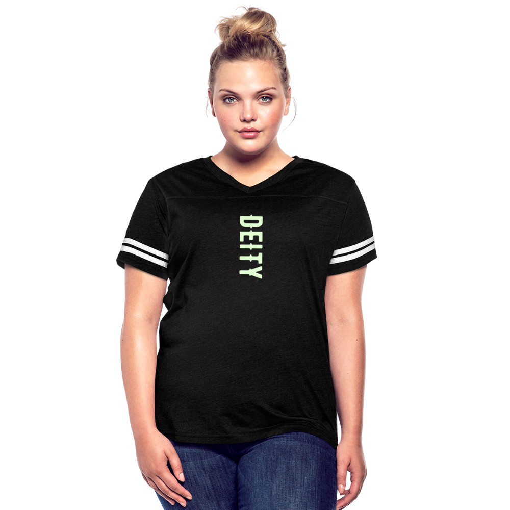 black white - Deity Glow in The Dark Print Women’s Vintage Sports T-Shirt - Women’s Vintage Sport T-Shirt | LAT 3537 at TFC&H Co.