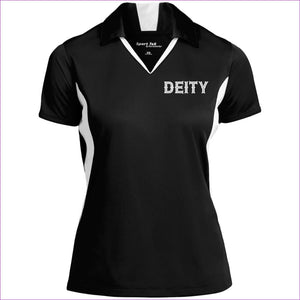 Black White - Deity Ladies' Colorblock Performance Polo - Womens Polo Shirts at TFC&H Co.