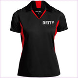 Black True Red - Deity Ladies' Colorblock Performance Polo - Womens Polo Shirts at TFC&H Co.