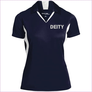 True Navy White - Deity Ladies' Colorblock Performance Polo - Womens Polo Shirts at TFC&H Co.