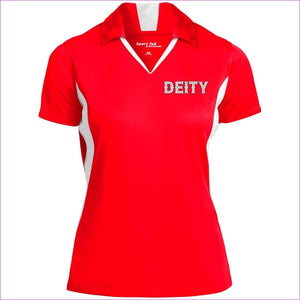 True Red White - Deity Ladies' Colorblock Performance Polo - Womens Polo Shirts at TFC&H Co.