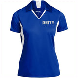 True Royal White - Deity Ladies' Colorblock Performance Polo - Womens Polo Shirts at TFC&H Co.