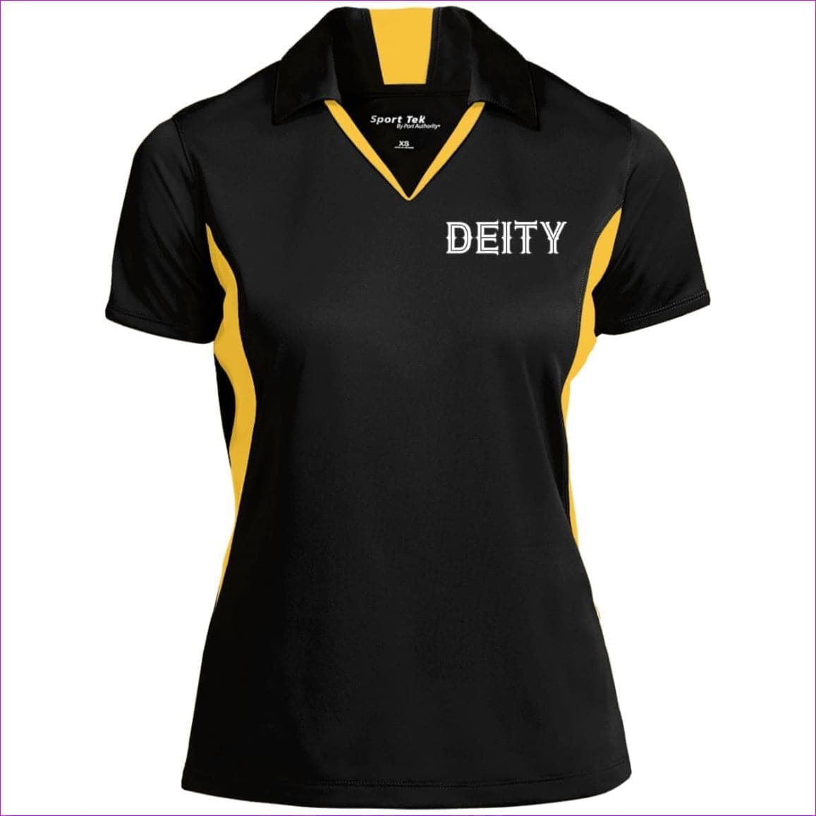 Black Gold - Deity Ladies' Colorblock Performance Polo - Womens Polo Shirts at TFC&H Co.