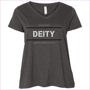 Vintage Smoke/ Deity Ladies' Curvy V-Neck T-Shirt - Women's T-Shirts at TFC&H Co.