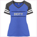 Heather Royal Heathered Charcoal - Deity Ladies' Game V-Neck T-Shirt - Womens T-Shirts at TFC&H Co.