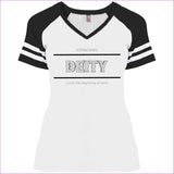 White Black - Deity Ladies' Game V-Neck T-Shirt - Womens T-Shirts at TFC&H Co.
